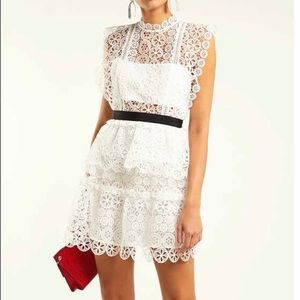 Self Portrait - Luxury White Lace Dress - US 6